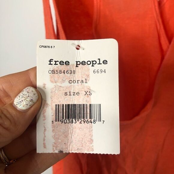 Free People Karmen Sleeveless Layer Tank Top Coral - Picture 13 of 15